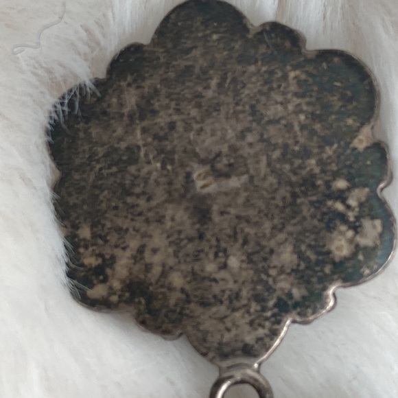 Handcrafted Jackson Hole Wyoming turquoise and sterling pendant necklace 9 1/2” - Picture 6 of 7